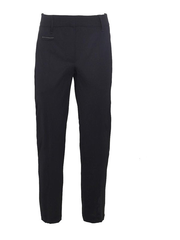 Brunello Cucinelli Womens Navy Tailored Trousers With Pockets Blue