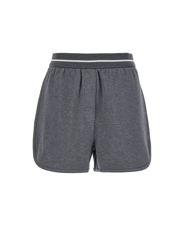 Brunello Cucinelli Womens Lead Cotton Blend Casual Shorts Grey