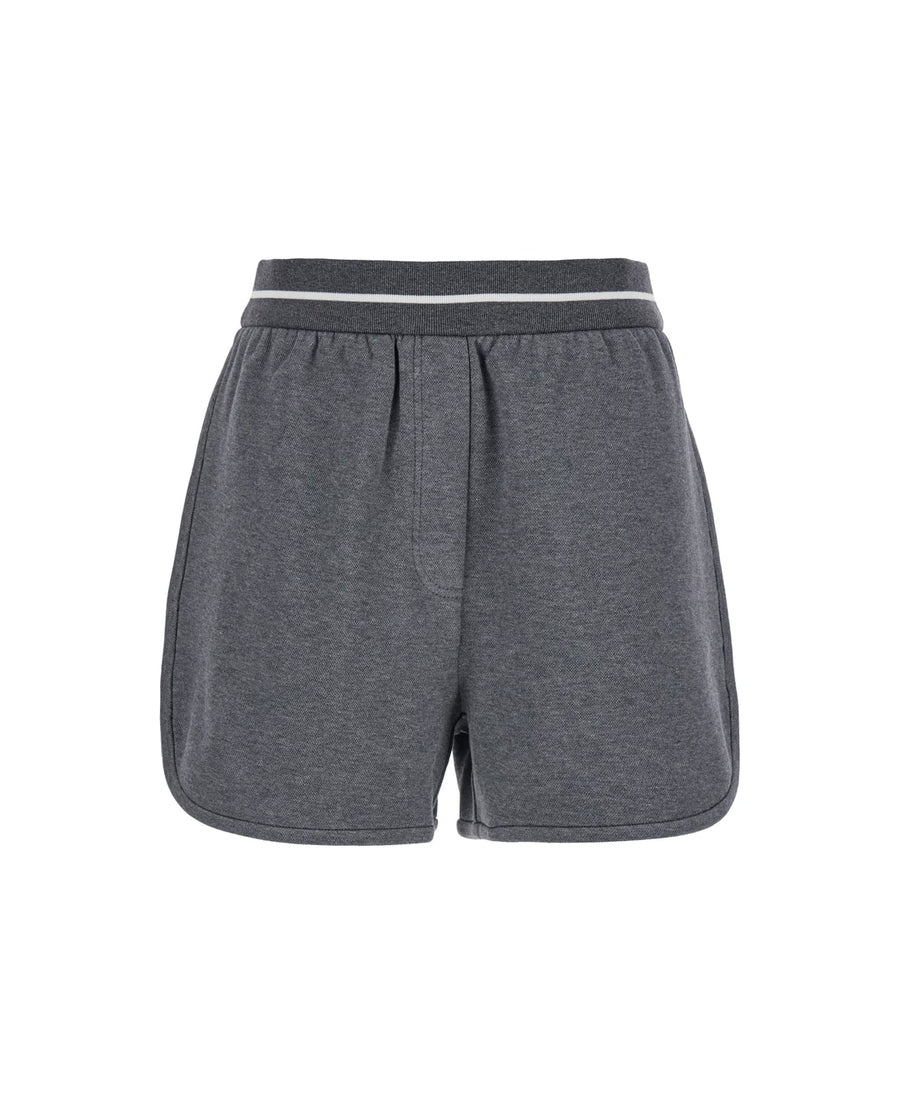 Brunello Cucinelli Womens Lead Cotton Blend Casual Shorts Grey