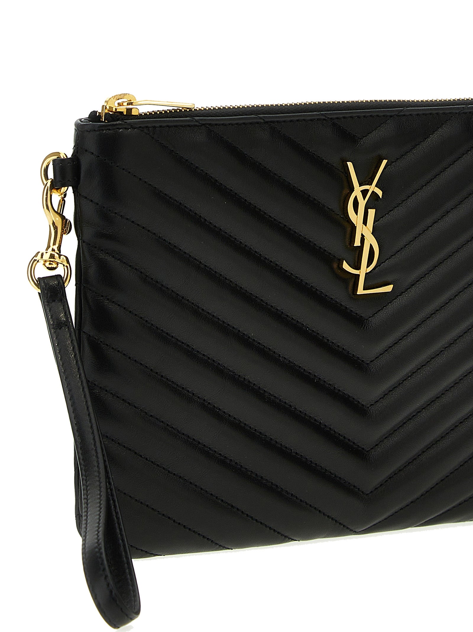 Cassandre Clutch Black Calfskin Leather (bos Taurus)