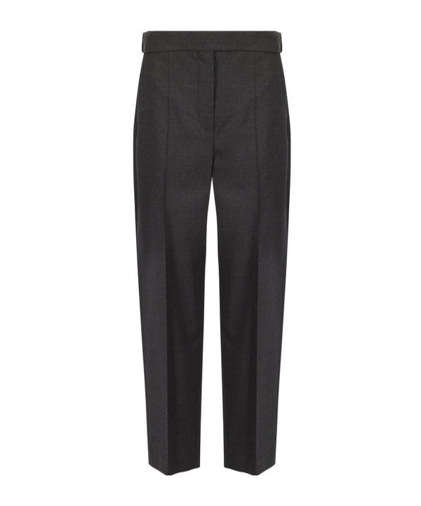 Brunello Cucinelli Womens Dark Grey Wool Straight Leg Trousers