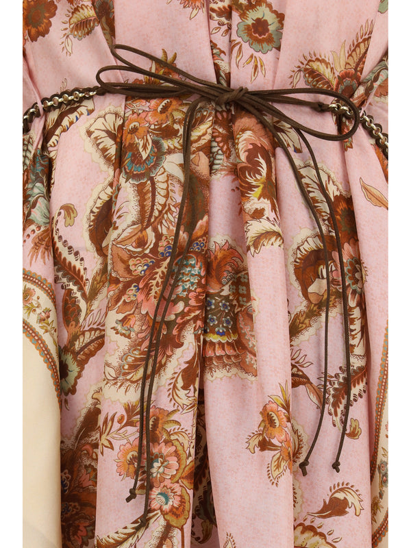 Dress Aster Billow Mauve Jacobean Silk