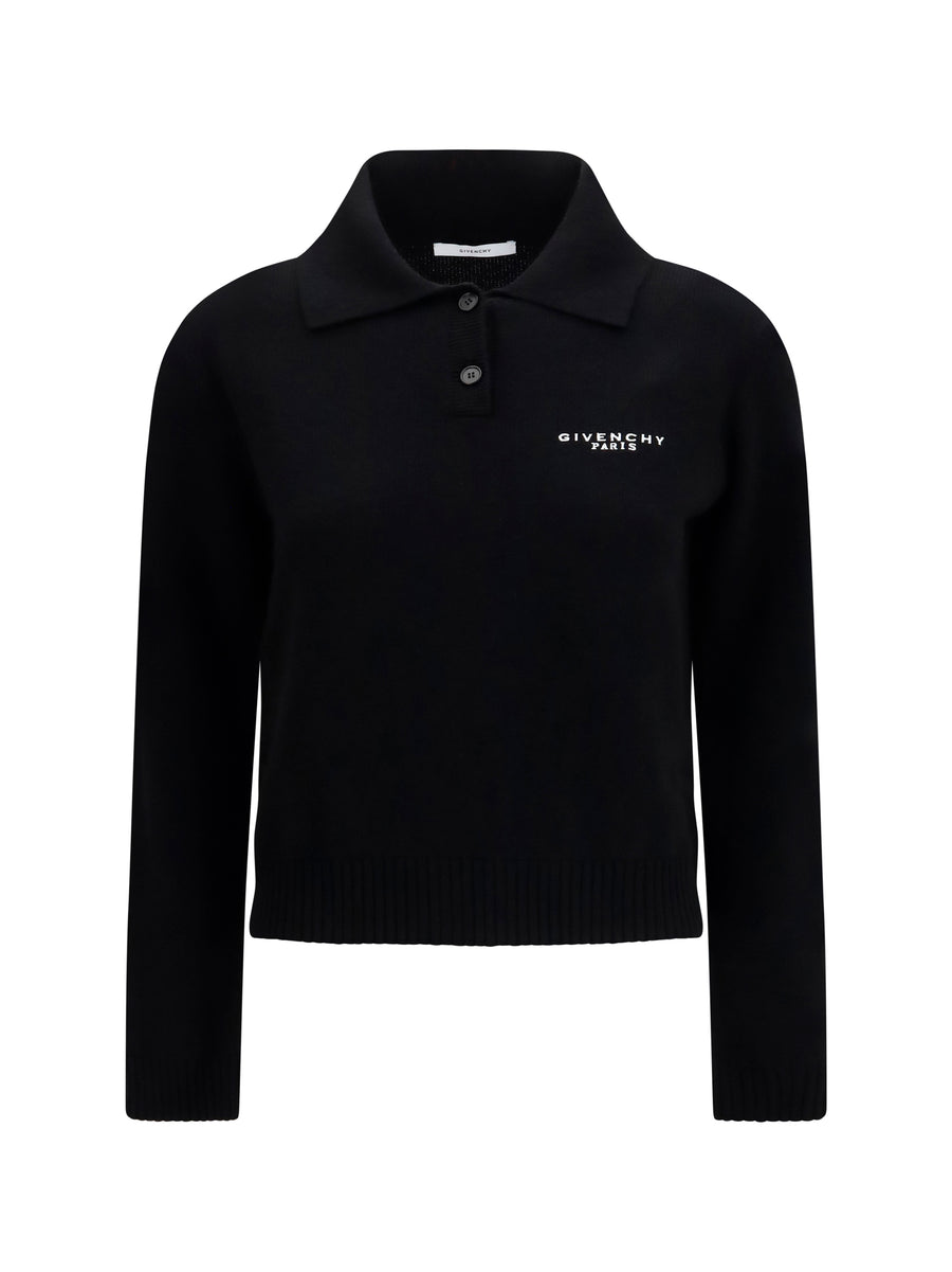 Polo Sweater Wool And Cashmere Black