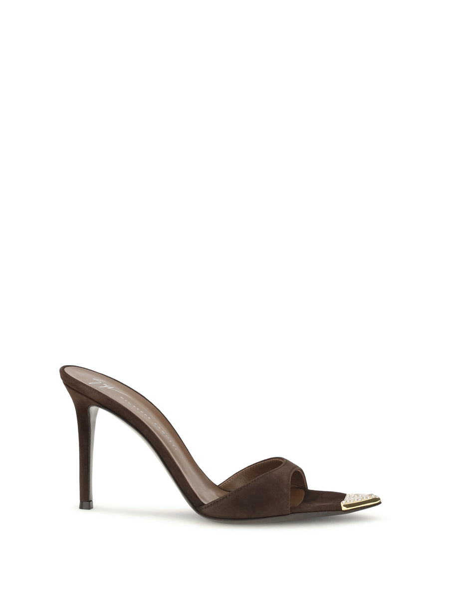 Giuseppe Zanotti 100% calf leather (Bos Taurus) with suede upper mule in brown