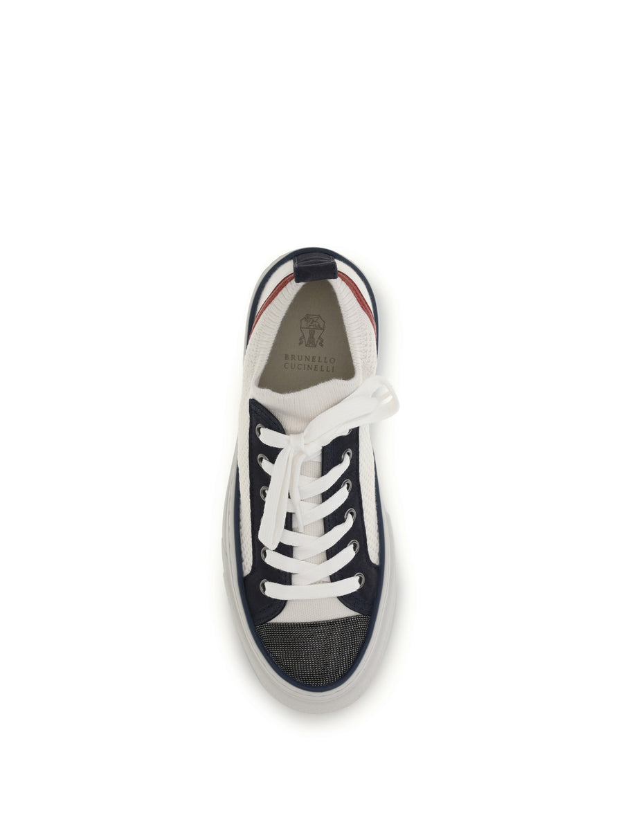 Sneakers Precious Toe White Upper Cotton Trainers