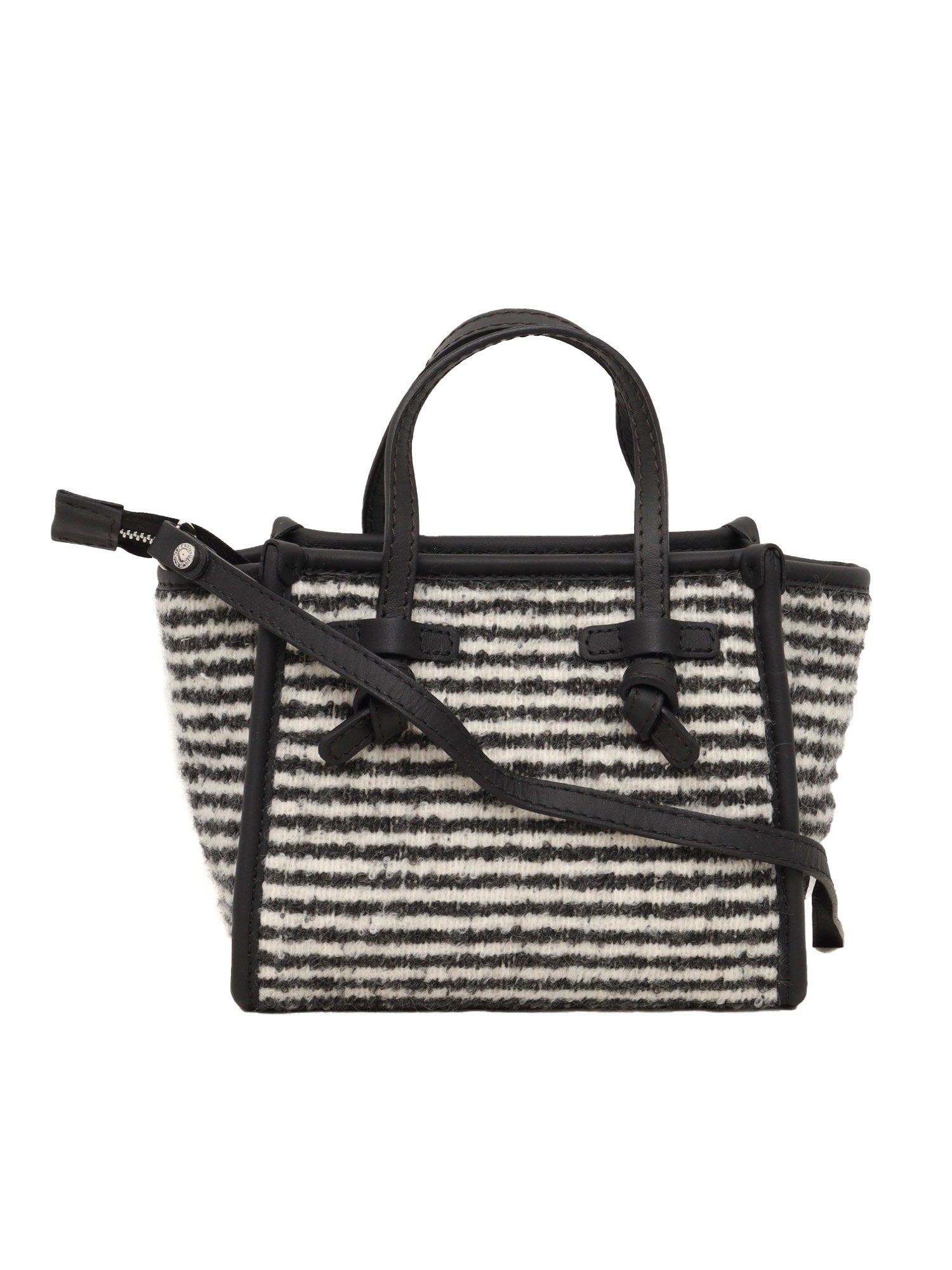 Leather And Fabric Bag Black Shoulder