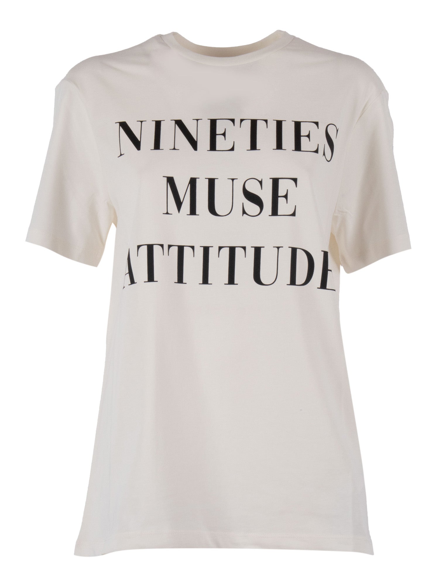 Womens T-Shirt White Cotton Crewneck