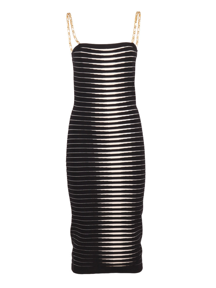 KNIT DRESS Black Viscose Polyester Midi