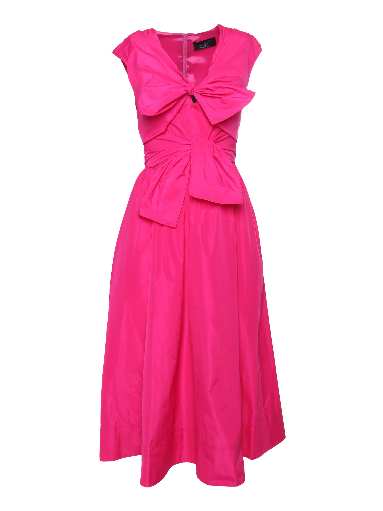 Dress with bows Fuchsia Midi