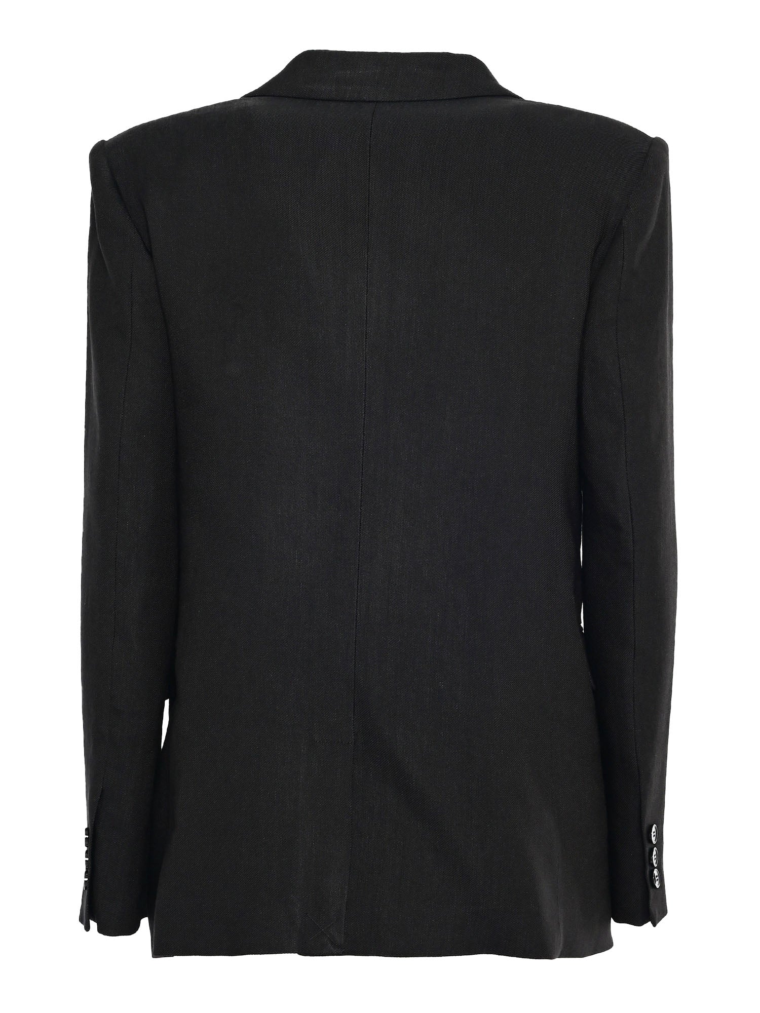 WOMENS JACKET Black Viscose Linen