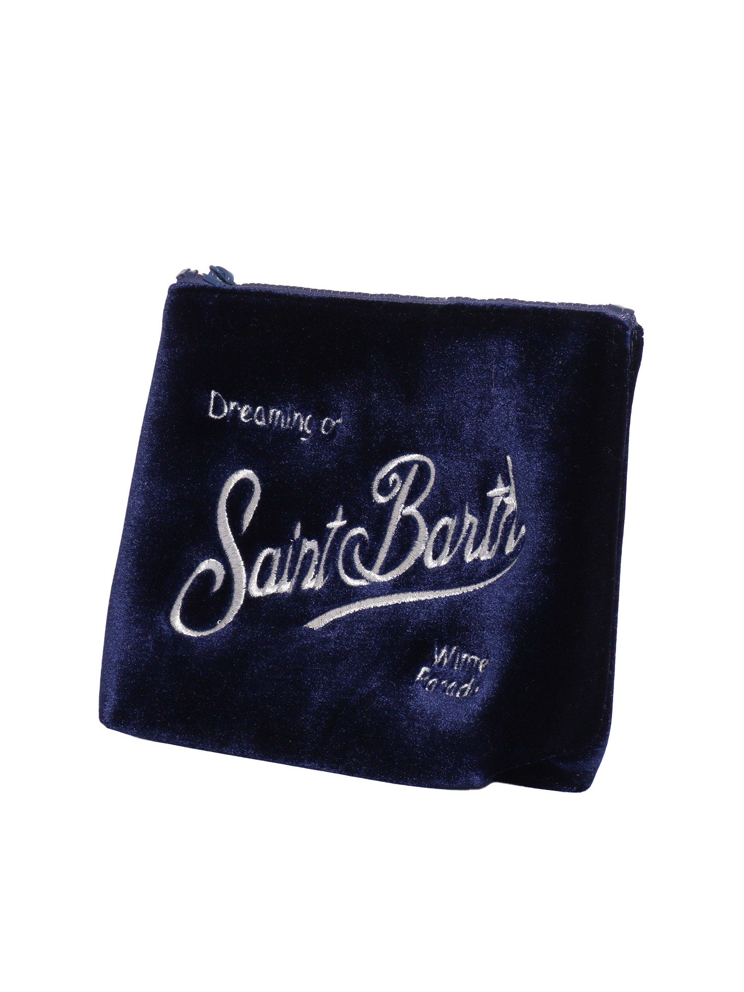 ALINE VELVET-61 EMB Blue Sbr Polyester Clutch Bags