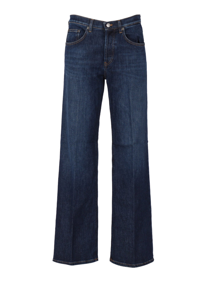 Jacklyn Pants Blue Cotton Elastane Jean