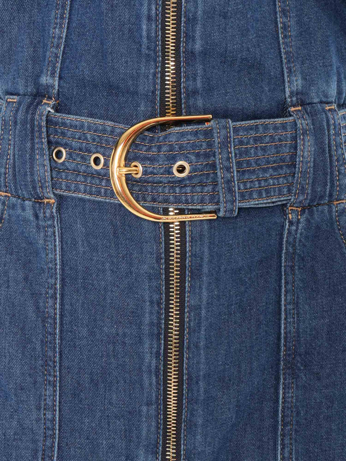 Short denim jumpsuit Blue Cotton Tuta Intera