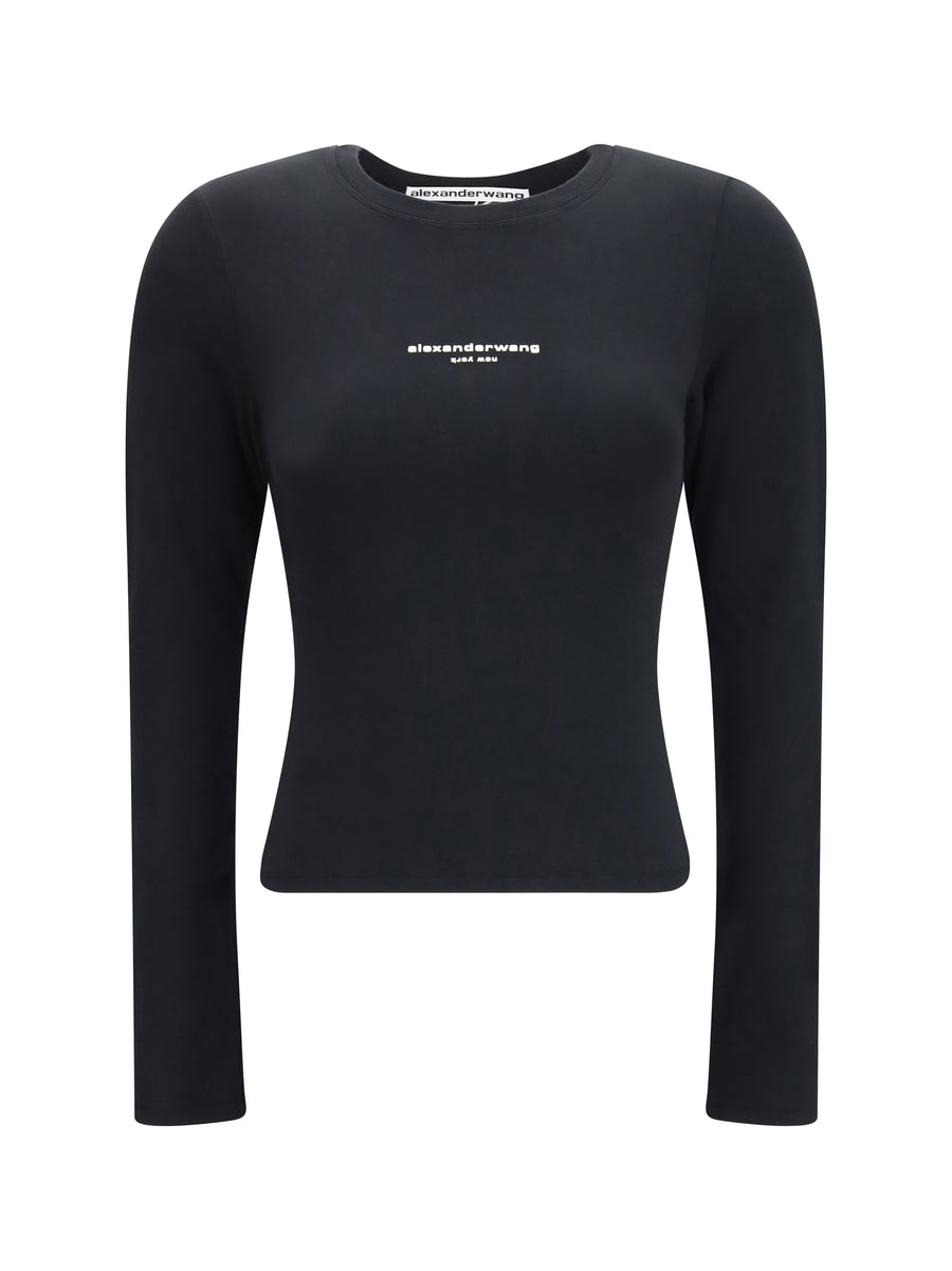 Long-Sleeved Logo Cotton T-Shirt Black T-shirts & Jerseys