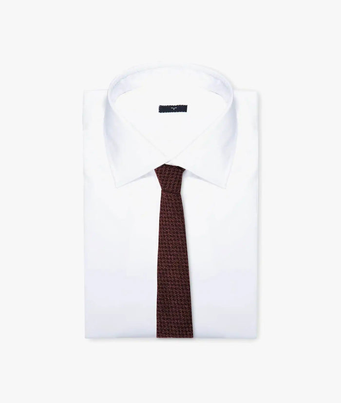 Wool Tie Porta Nuova Darkred Knitted