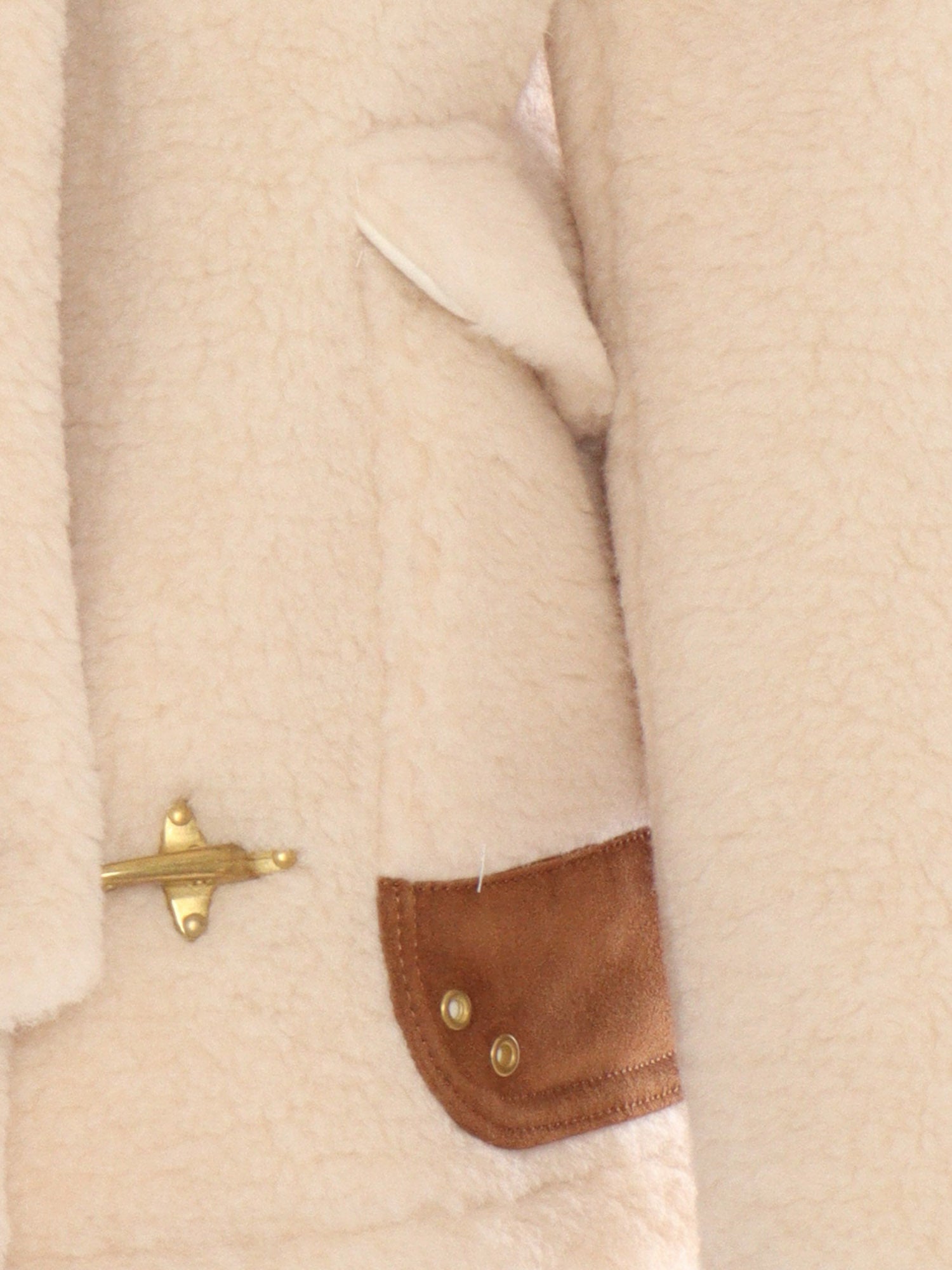 3 Hooks Shearling Jacket Cream Heavy