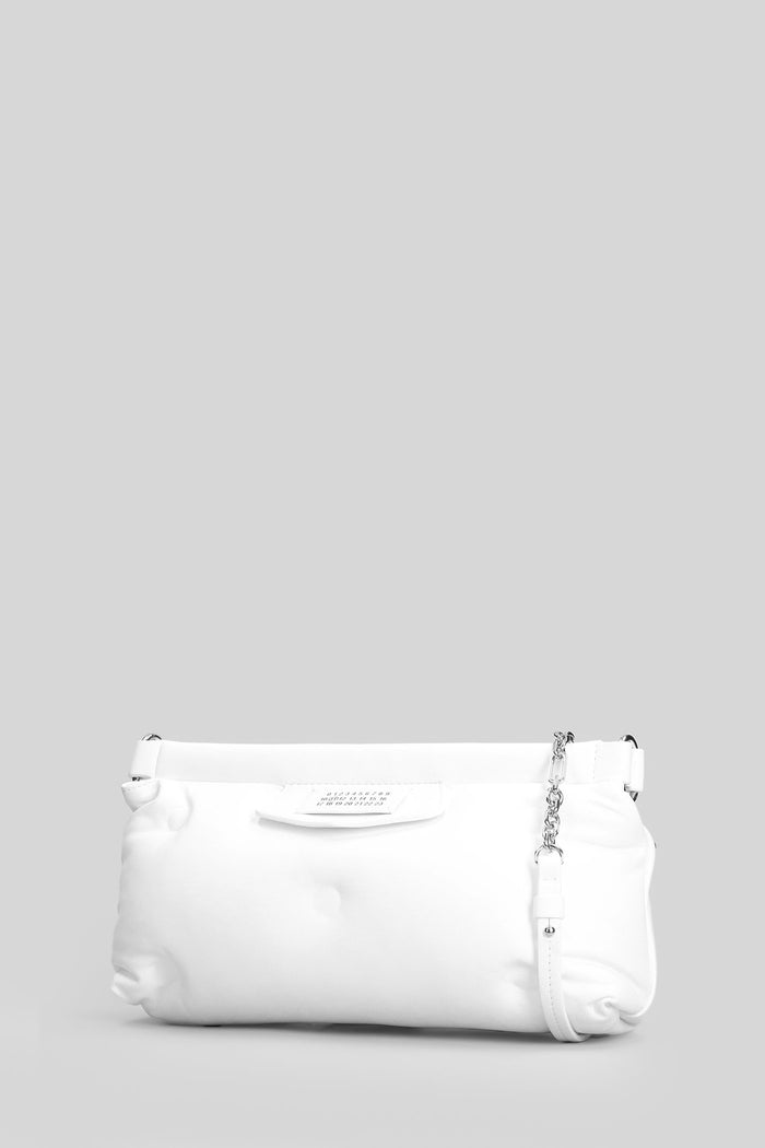 Glam slam Shoulder bag in white leather Borse