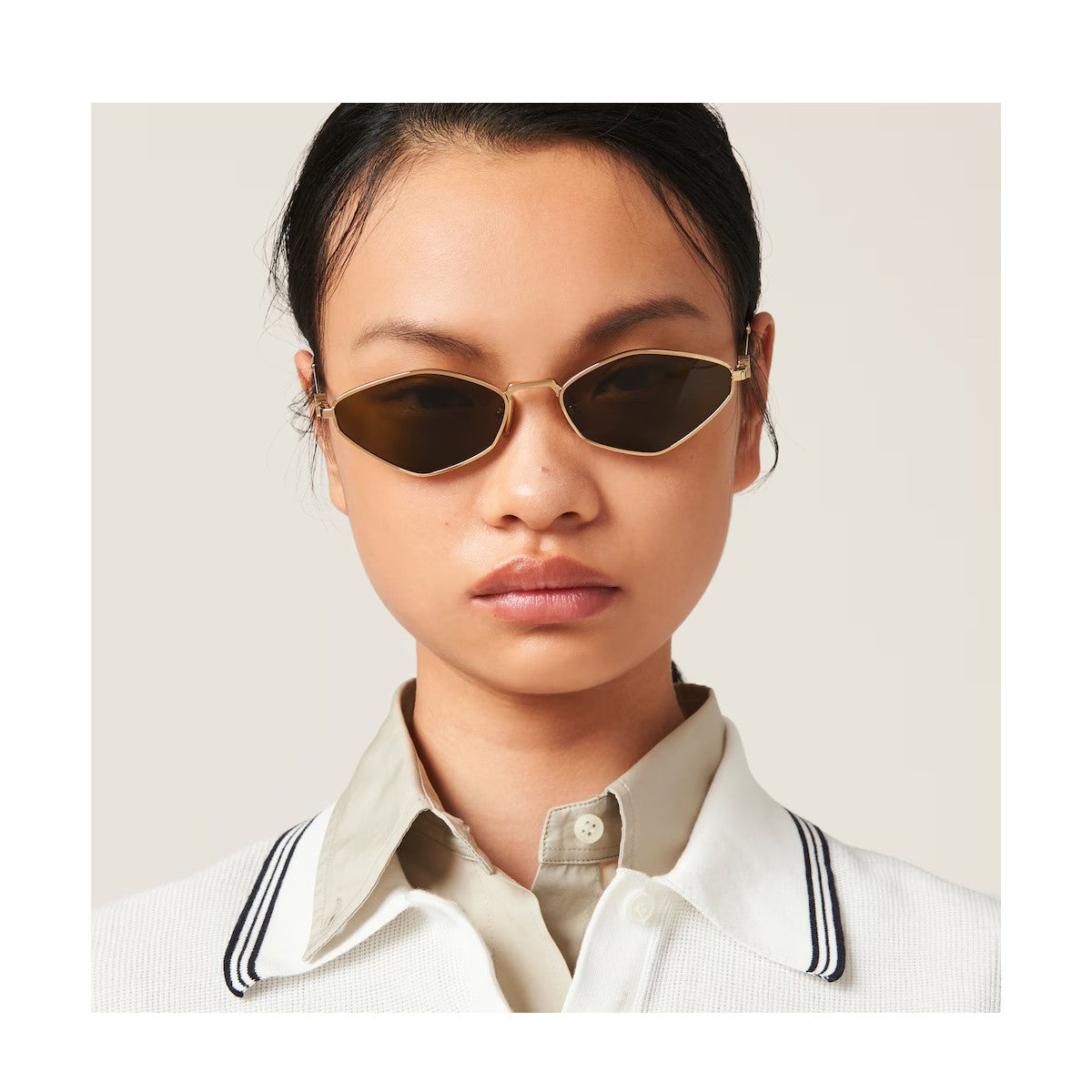 Miumiu 0mu 56zs Gold Metallo Sunglasses
