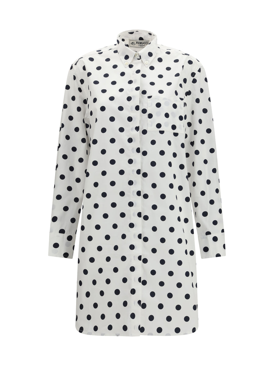 Fiorucci 100% cotton shirt dress in white