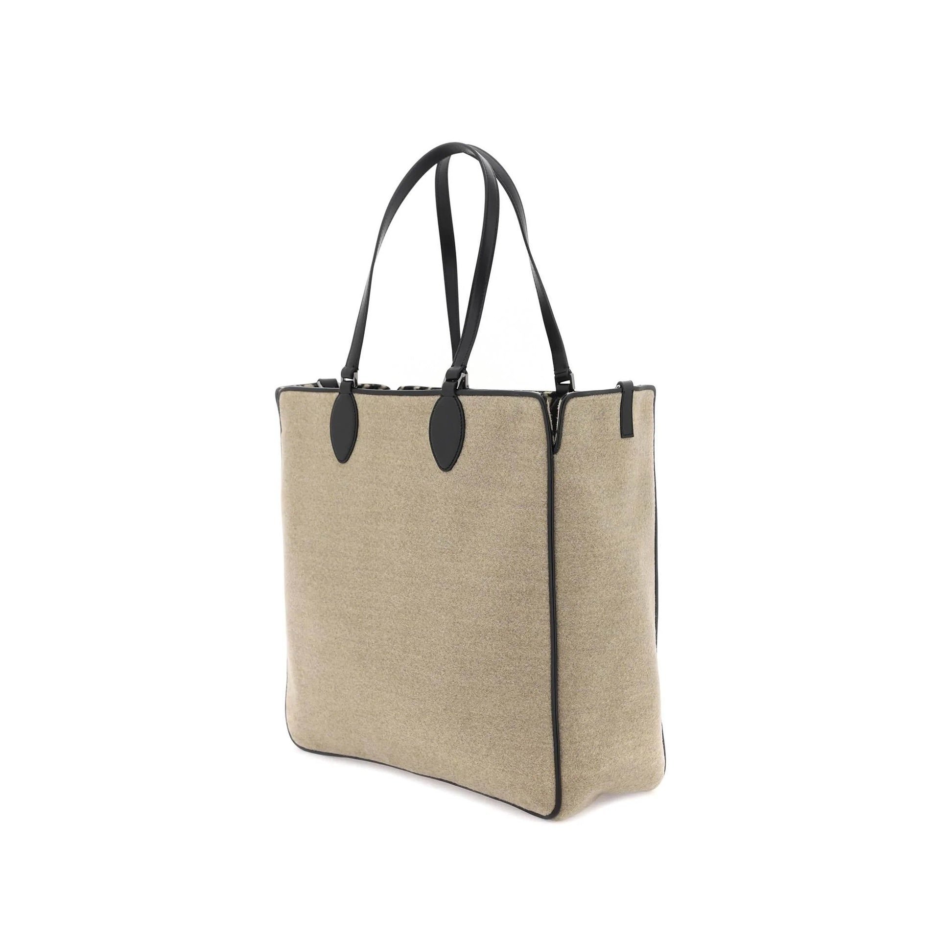 Garavani Toile Iconographe Reversible Tote Bag Beige Wool