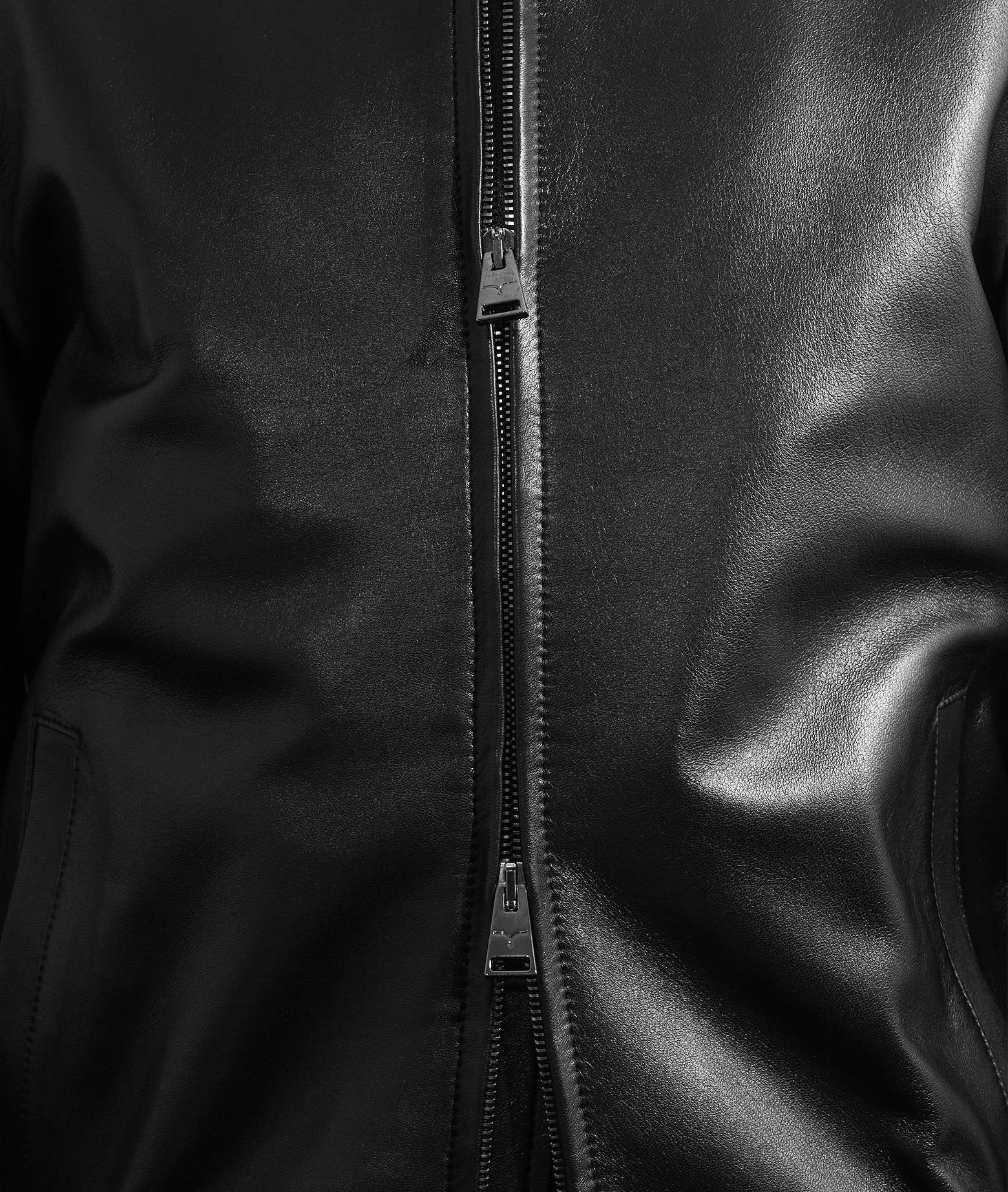 Leather Bomber Nottingham Black Blouson