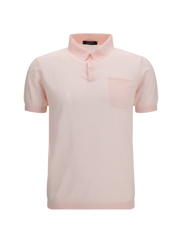 Aragona Cashmere 100% cotton polo in pink