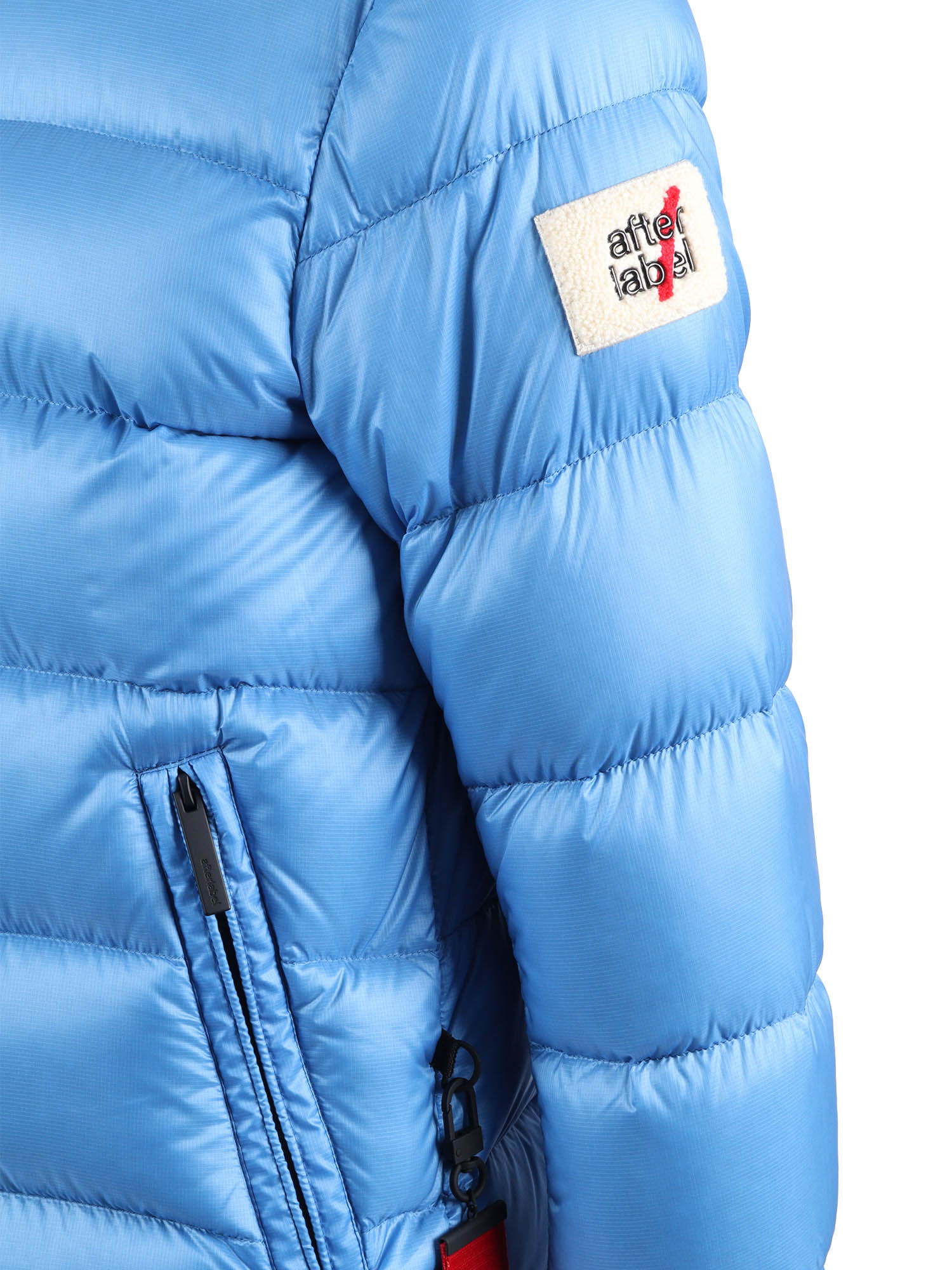 Mens Outerwear Light Blue Polyamide Short Puffer