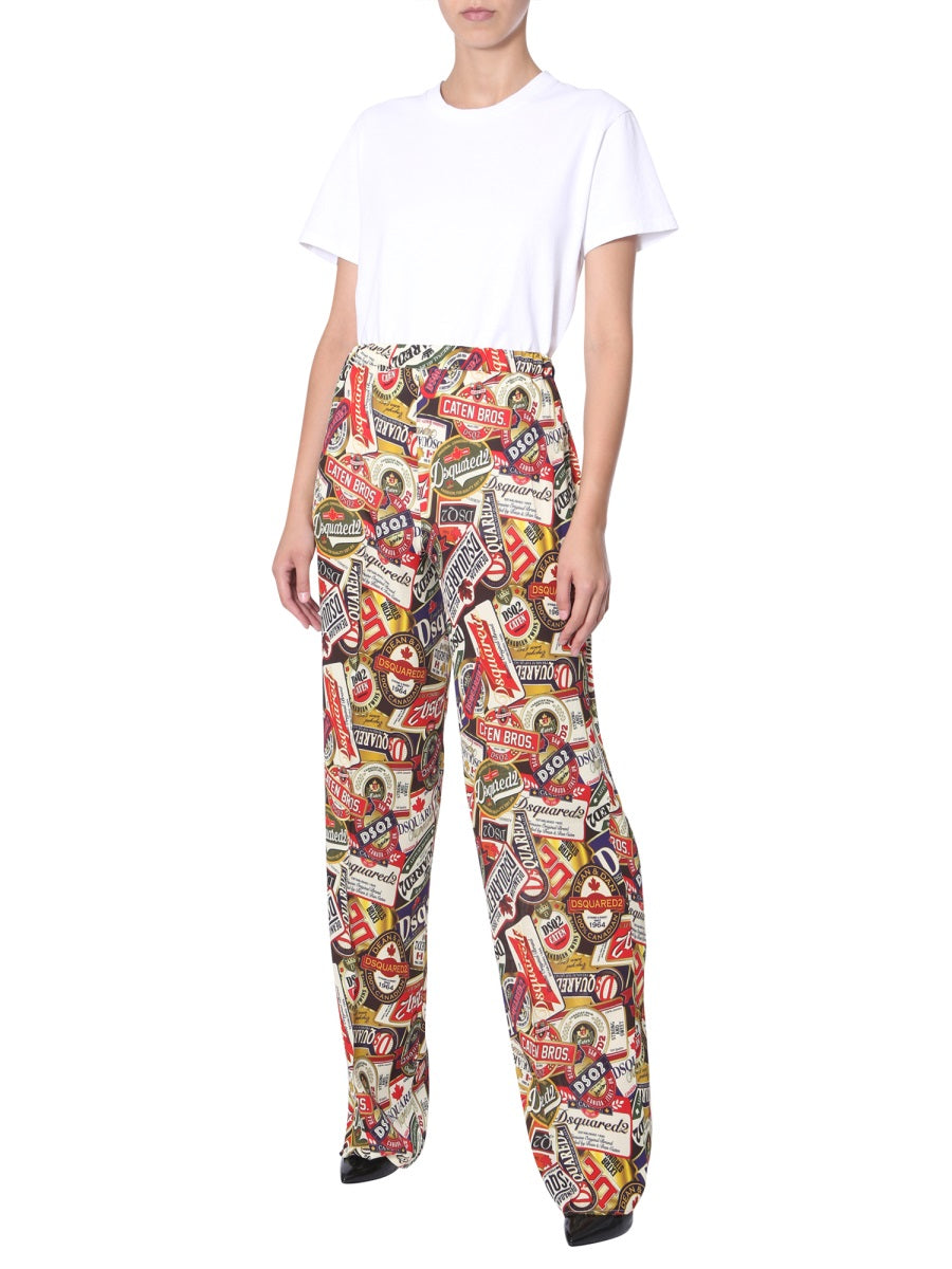 Wide Pants Multicolour Viscosa Trousers