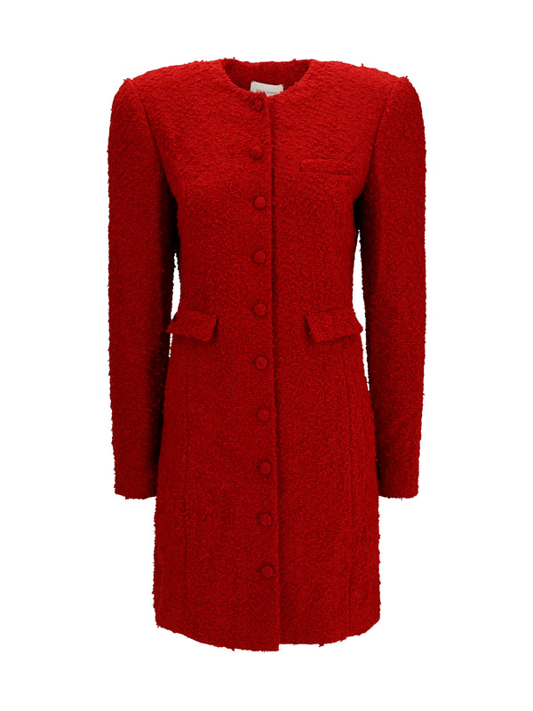 Dress Bouclé Red Polyamide