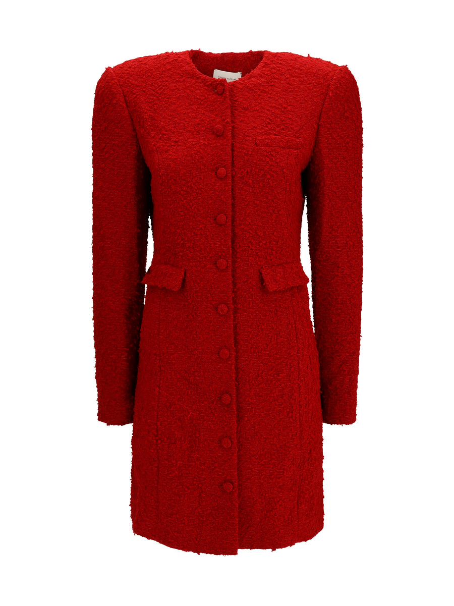 Dress Bouclé Red Polyamide