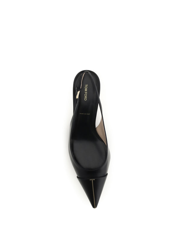Pumps Leather Slingback Black Calf