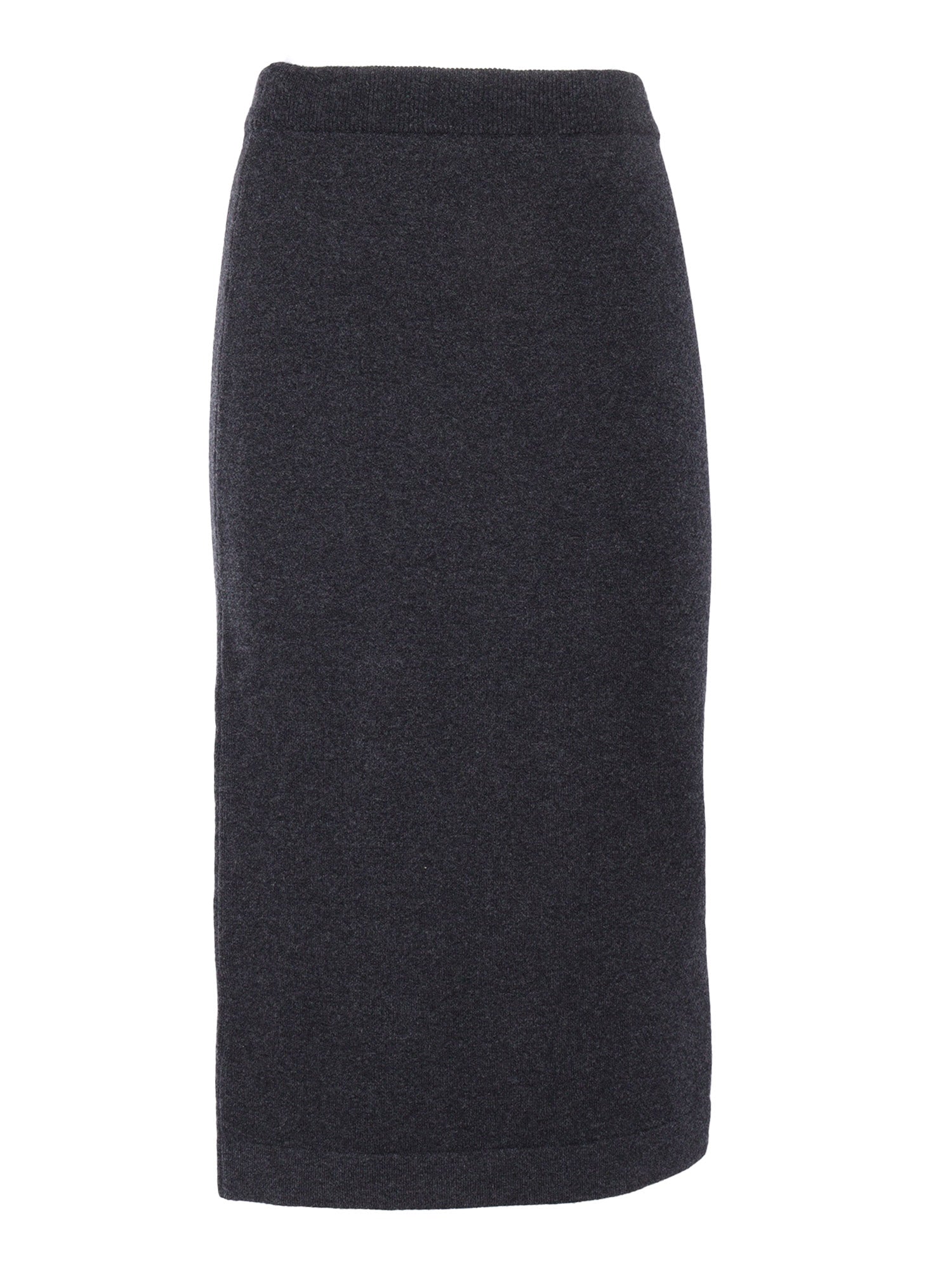 Knitted Skirt Grey Virgin Wool Cashmere