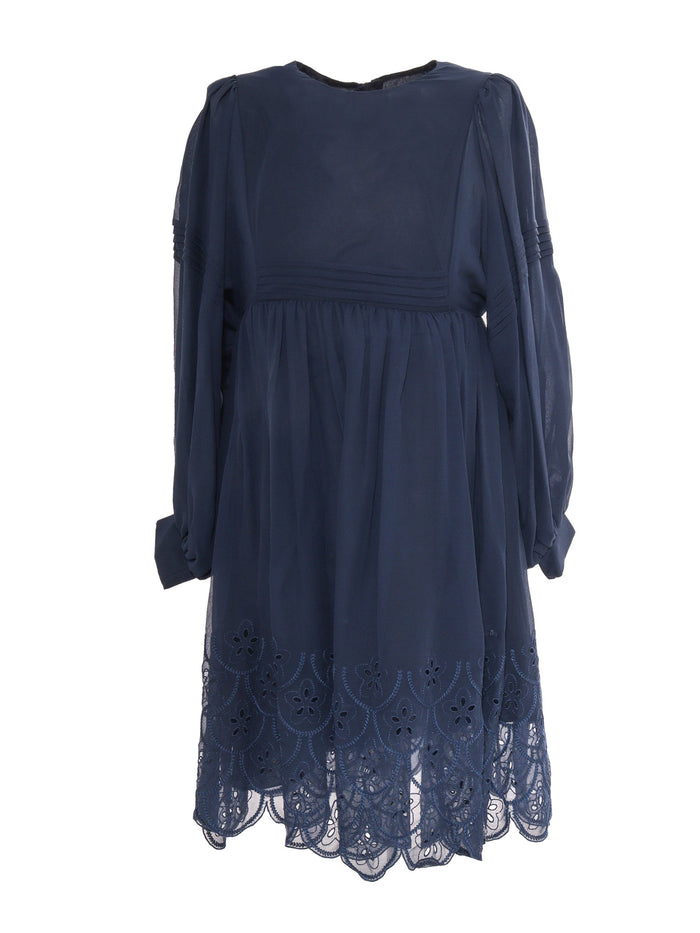 Dress Blue Silk Fabric 2 Cotton