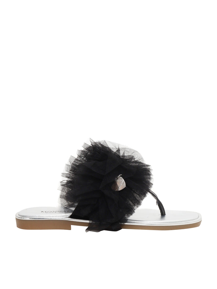Thong sandals Black Leather