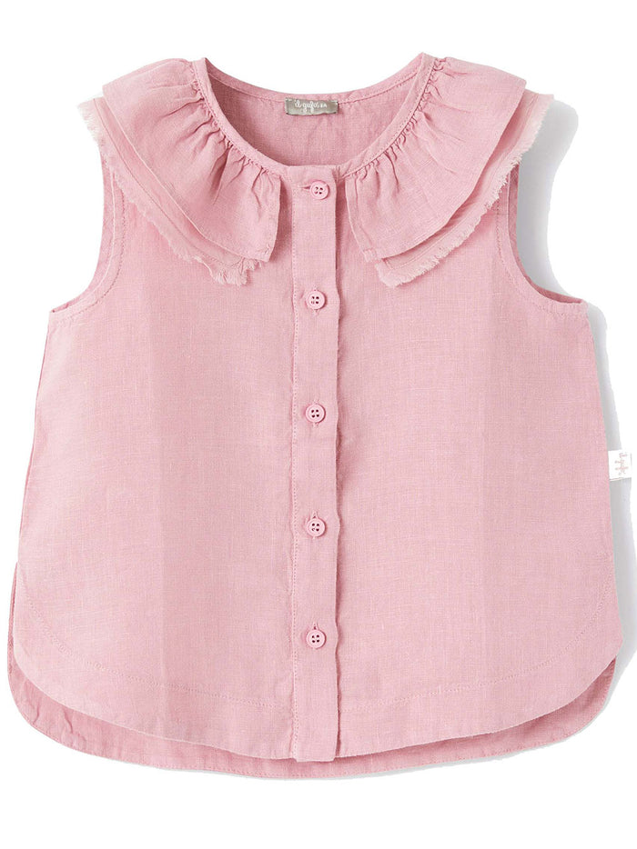 Camicia S-maniche Pink & Purple Linen/flax |