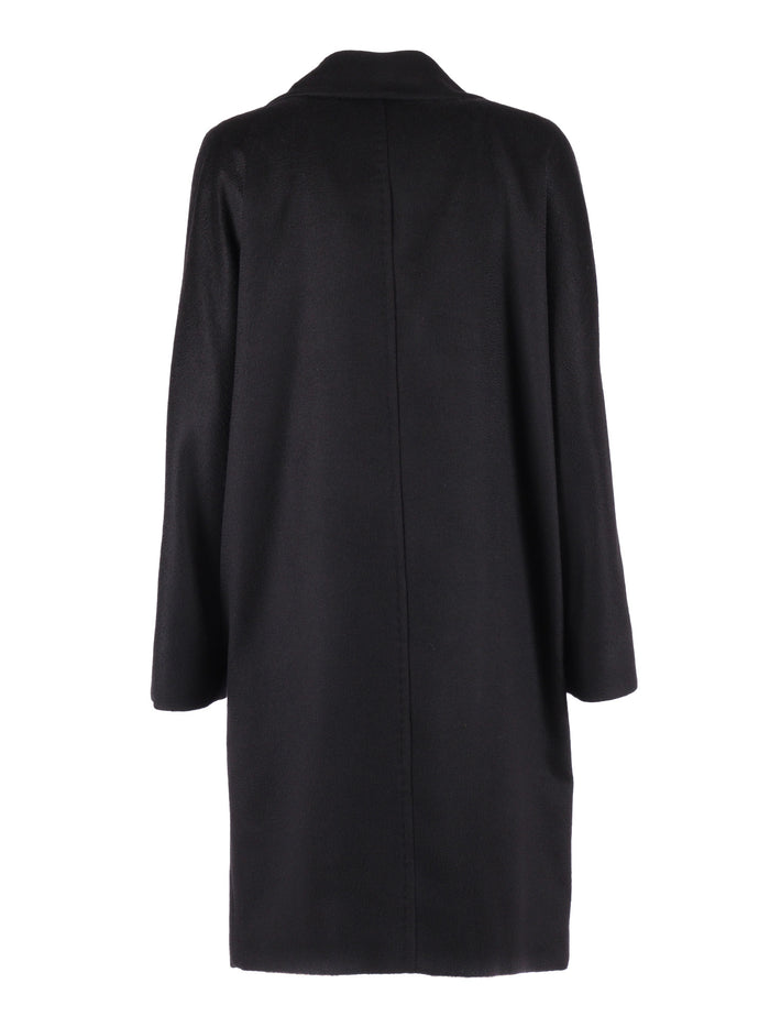 Coat Black Virgin Wool Lining Viscose