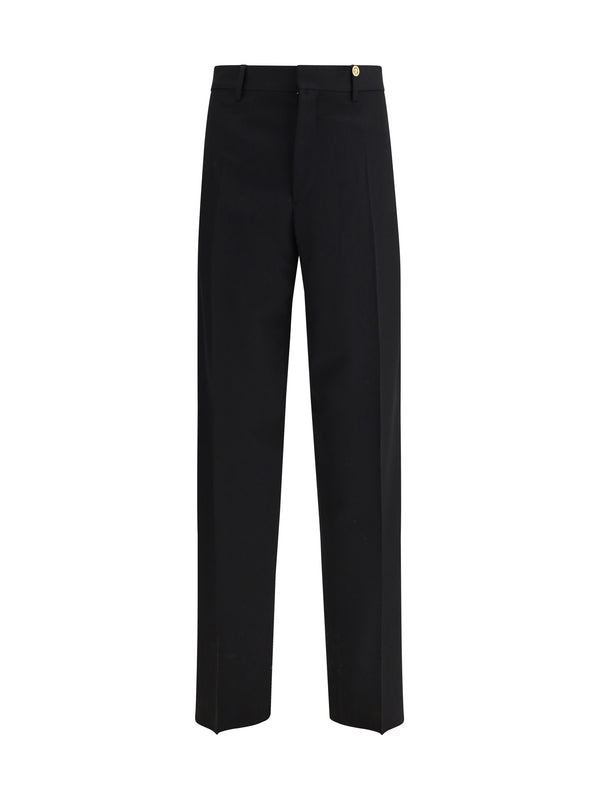 Versace OUTER: 100% Fleece Wool Ovis Aries; INNER: 100% Cupro trousers in black