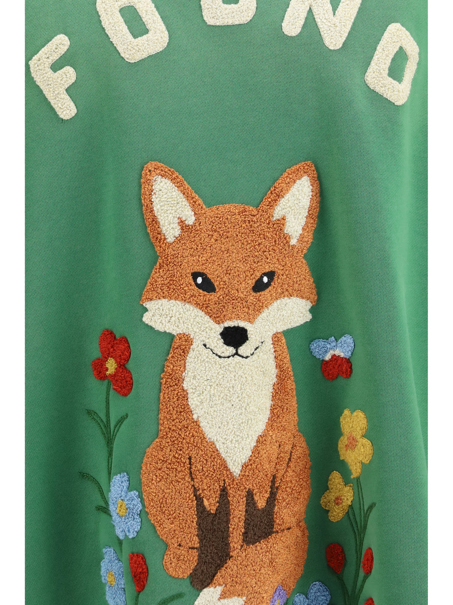 Hoodie Wildlife Washed Green Cotton Sweatshirts