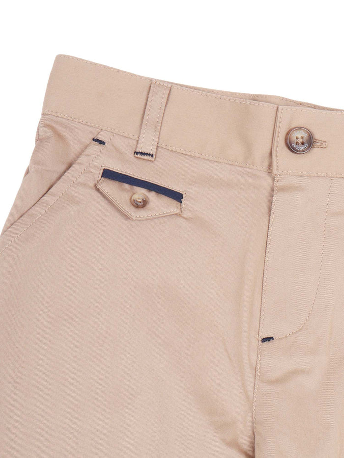 Pantalone Elegante Beige Cotton Elastane Pant