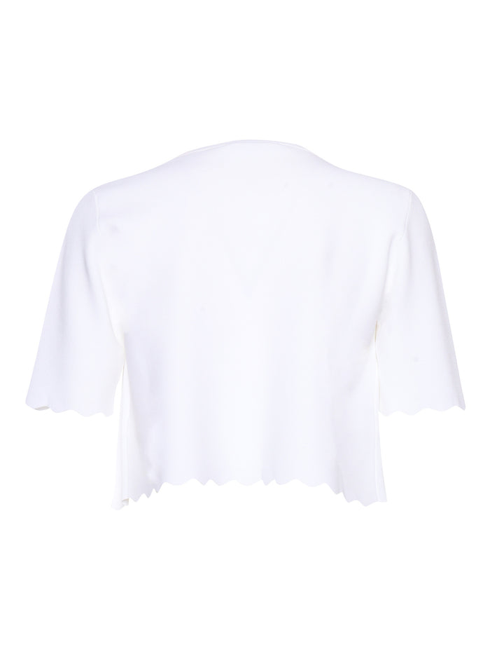 Short white jacket Viscose Polyester