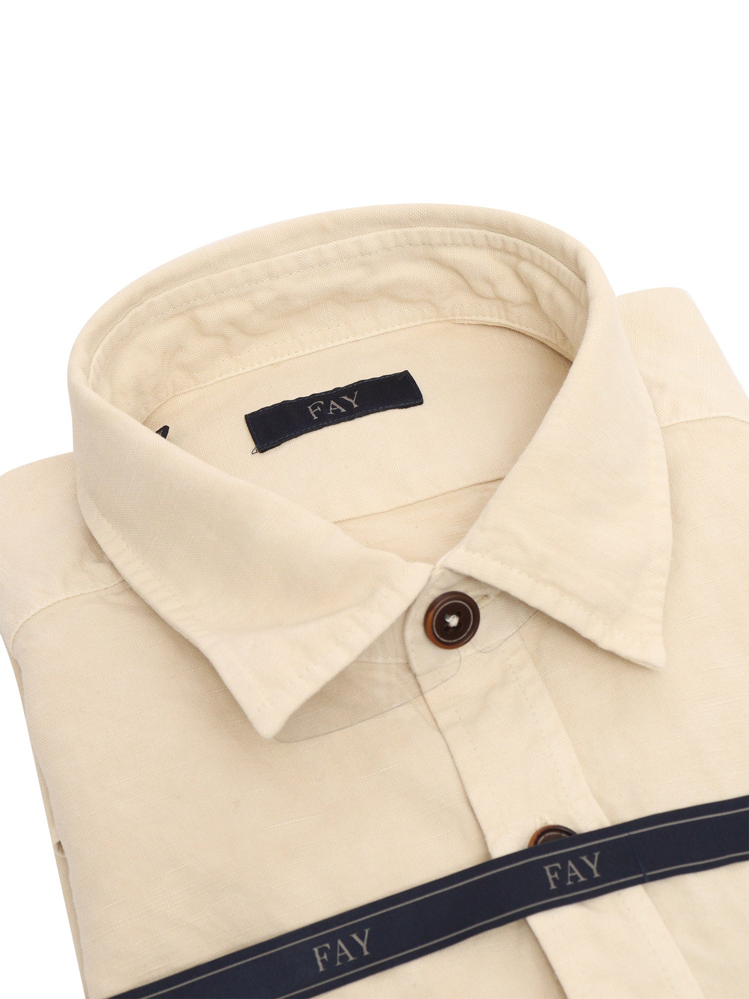 Beige shirt White Cotton Linen