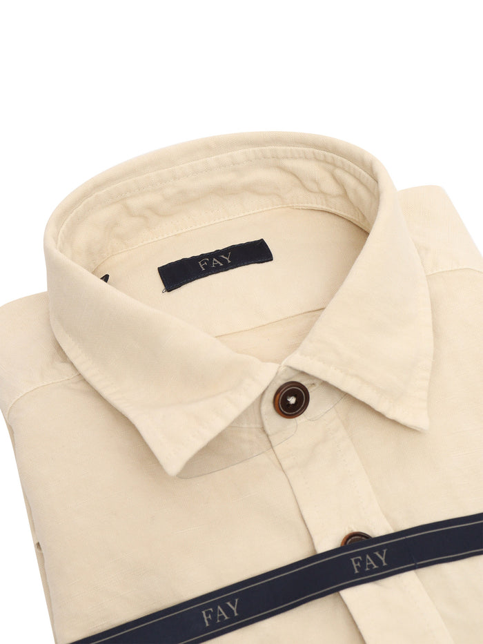 Beige shirt White Cotton Linen