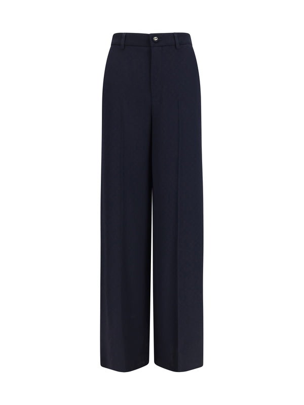 Gucci 68% Viscose; 32% Silk trousers in blue