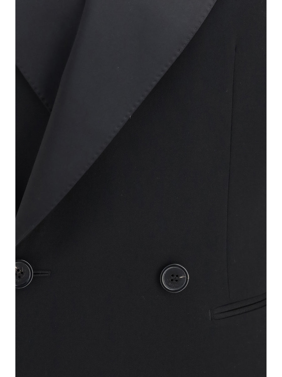 Jacket Grain De Poudre Black Wool (ovis Aries) Blazers