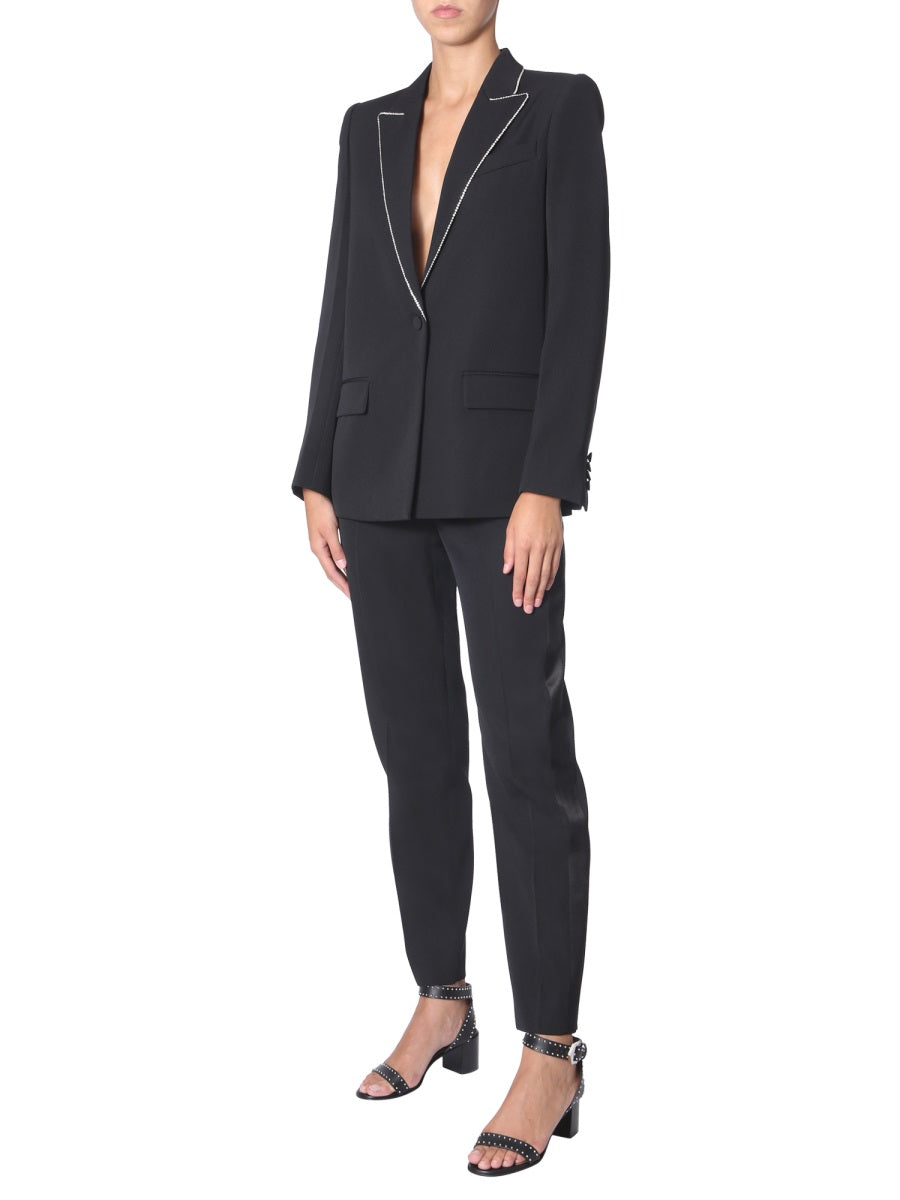 Wool Blazer With Strass Black Jacket