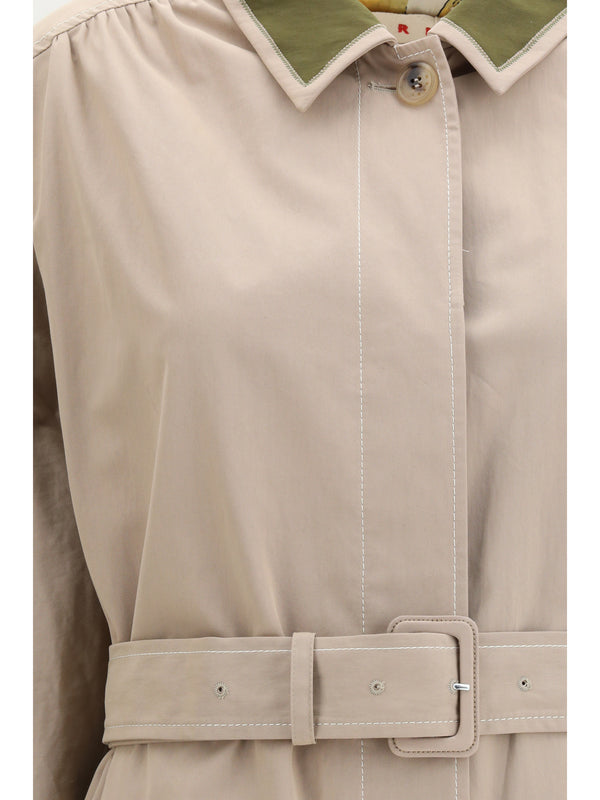 Trench Coat Gabardine Cement Outer: Cotton