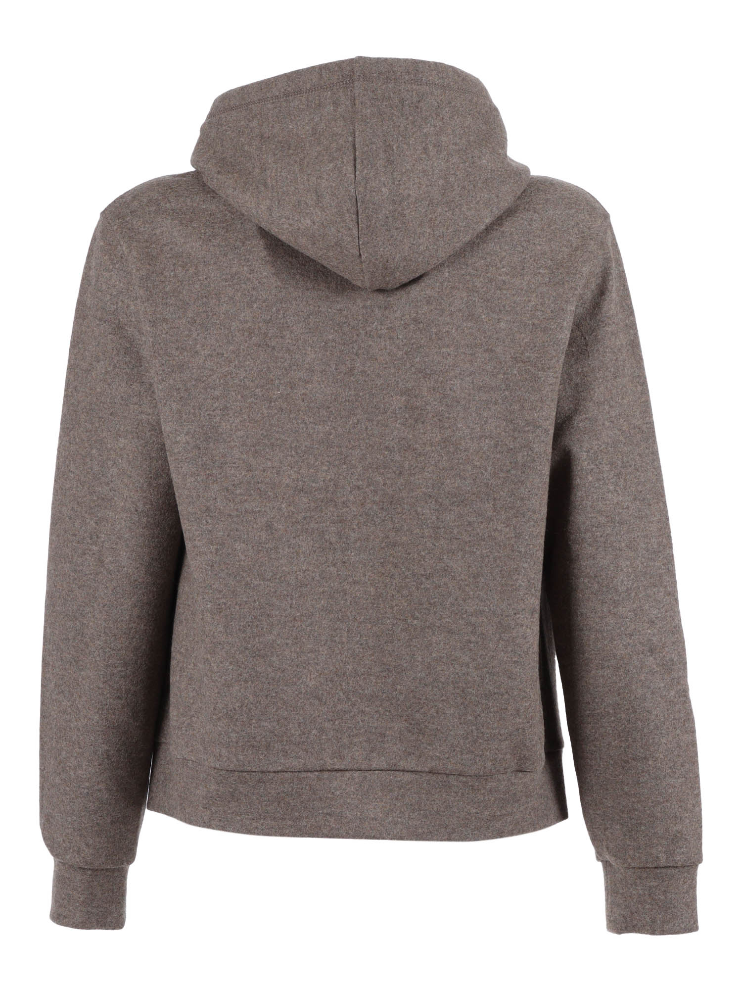 Full Zip Hoodie Wool Brown Fabric 2 Other Fiber Sweatshirt