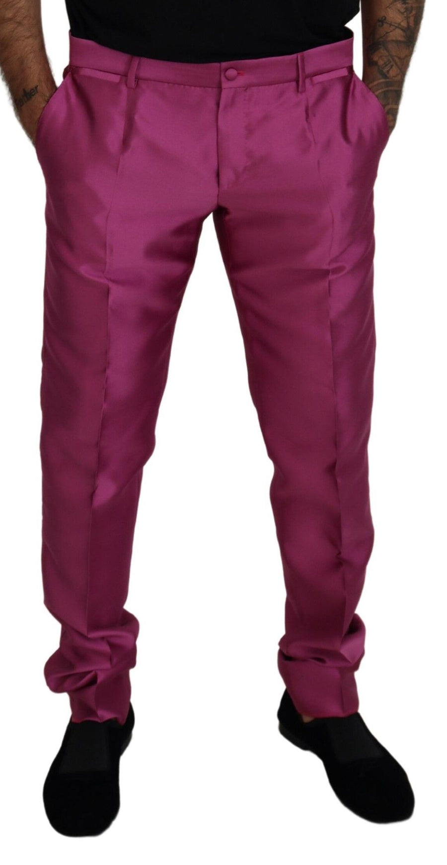 Dolce & Gabbana 85% Polyester trousers in pink