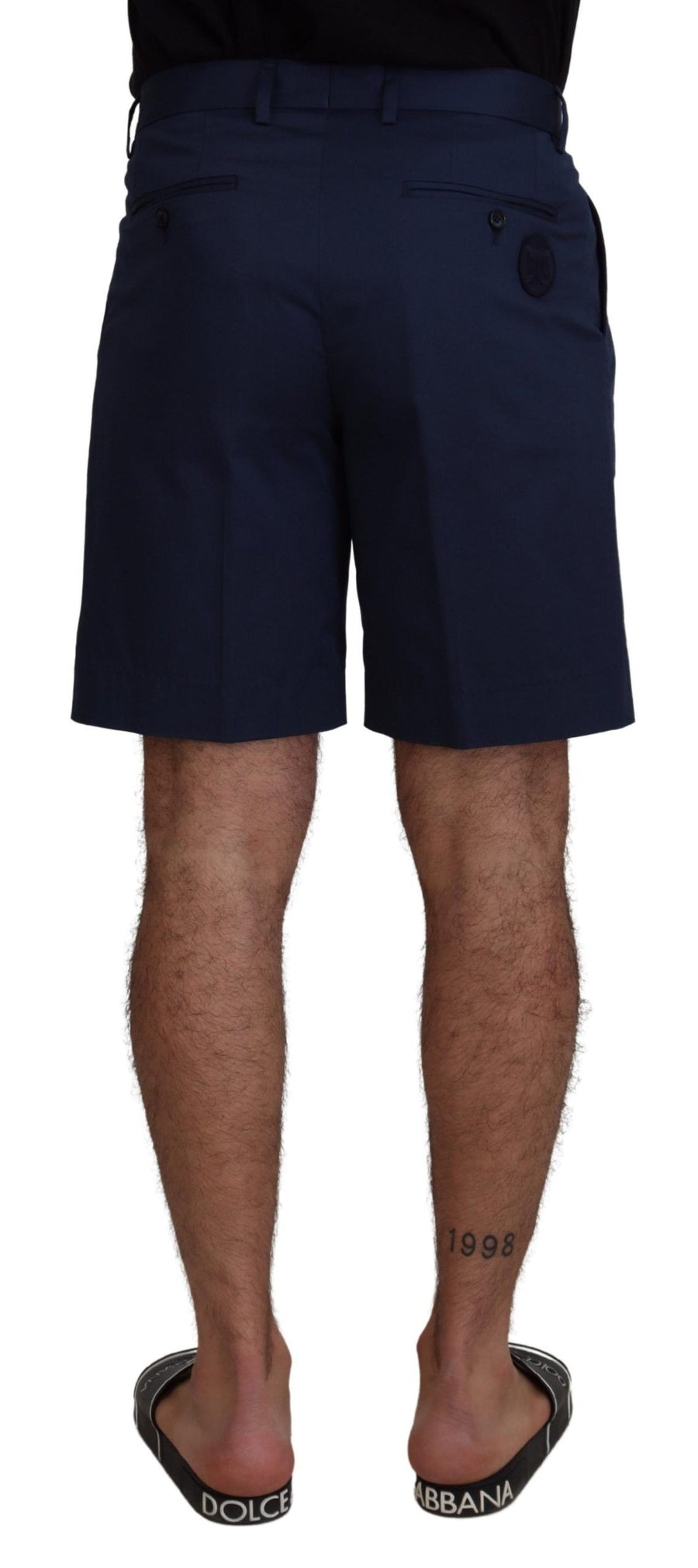 Dolce & Gabbana 97% Cotton chino shorts in blue