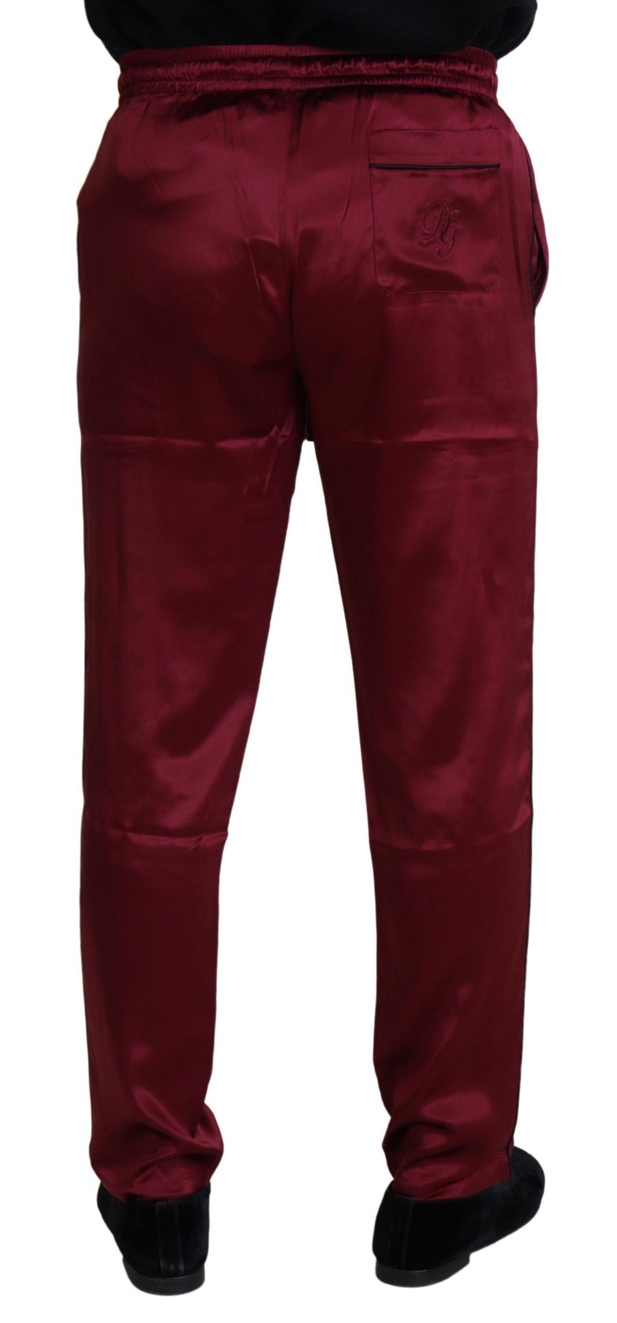 Dolce & Gabbana 100% Silk lounge pants in burgundy